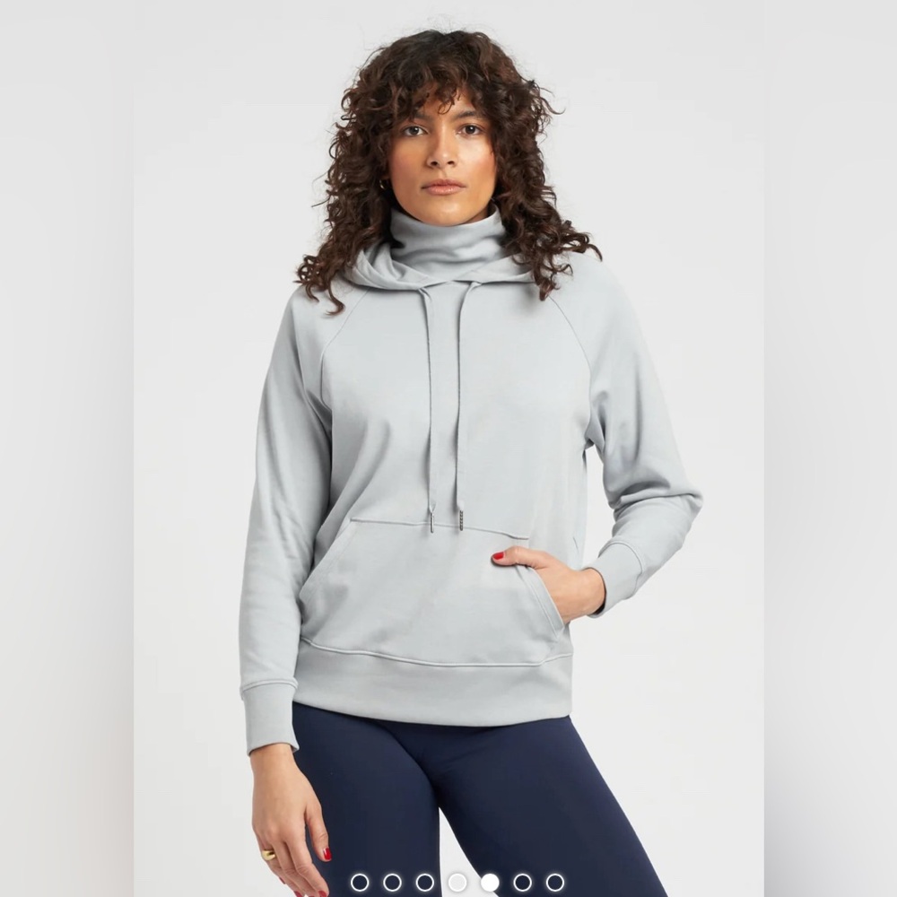 Universal standard Fallon Funnel Neck Hoodie, Grey Sky/ Quarry, 3XS (US 2-4)